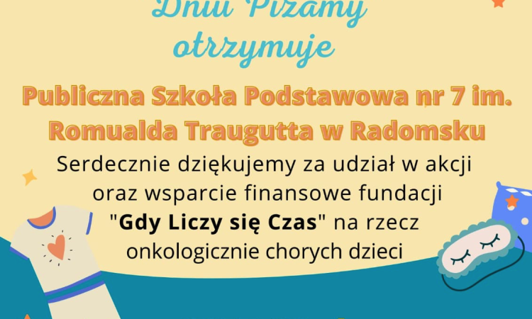 Dyplom za udział w Dniu Piżamy