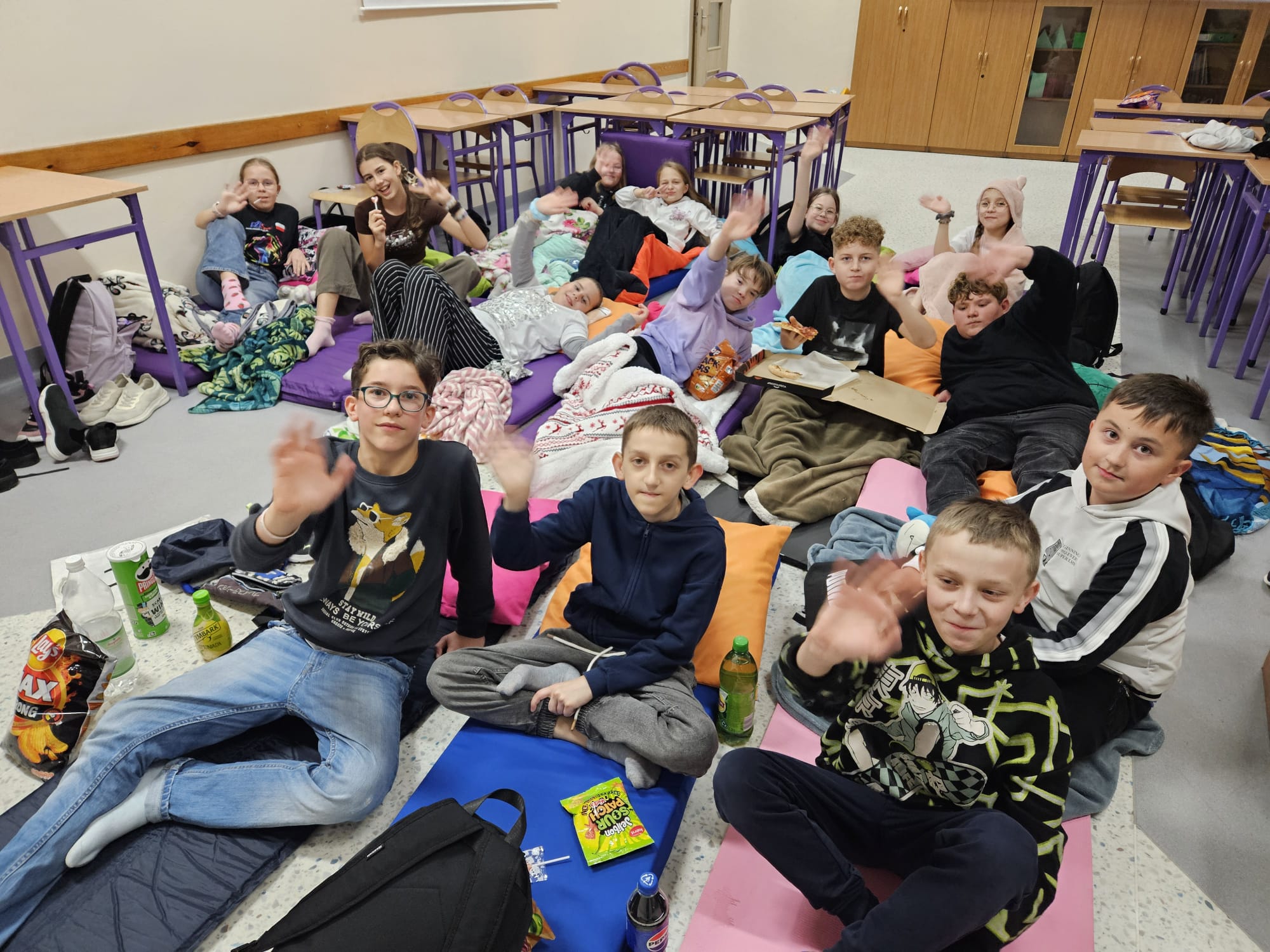 Wieczorek filmowy w szkole z uczniami klasy VA
