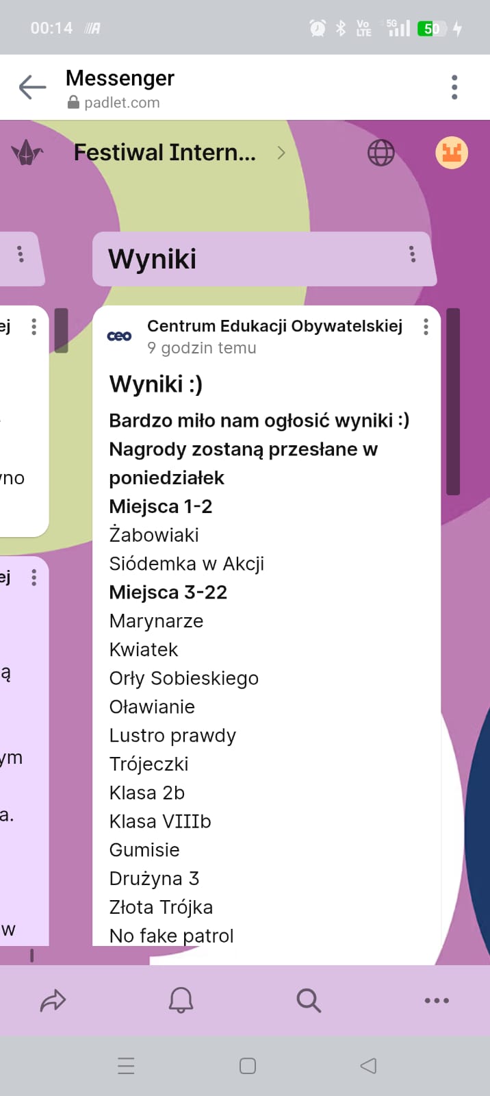 Sukces na Ogólnopolskim Festiwalu Internetowym organizowany przez CEO