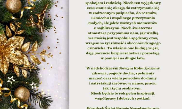 Życzenia świąteczne 2025 SU