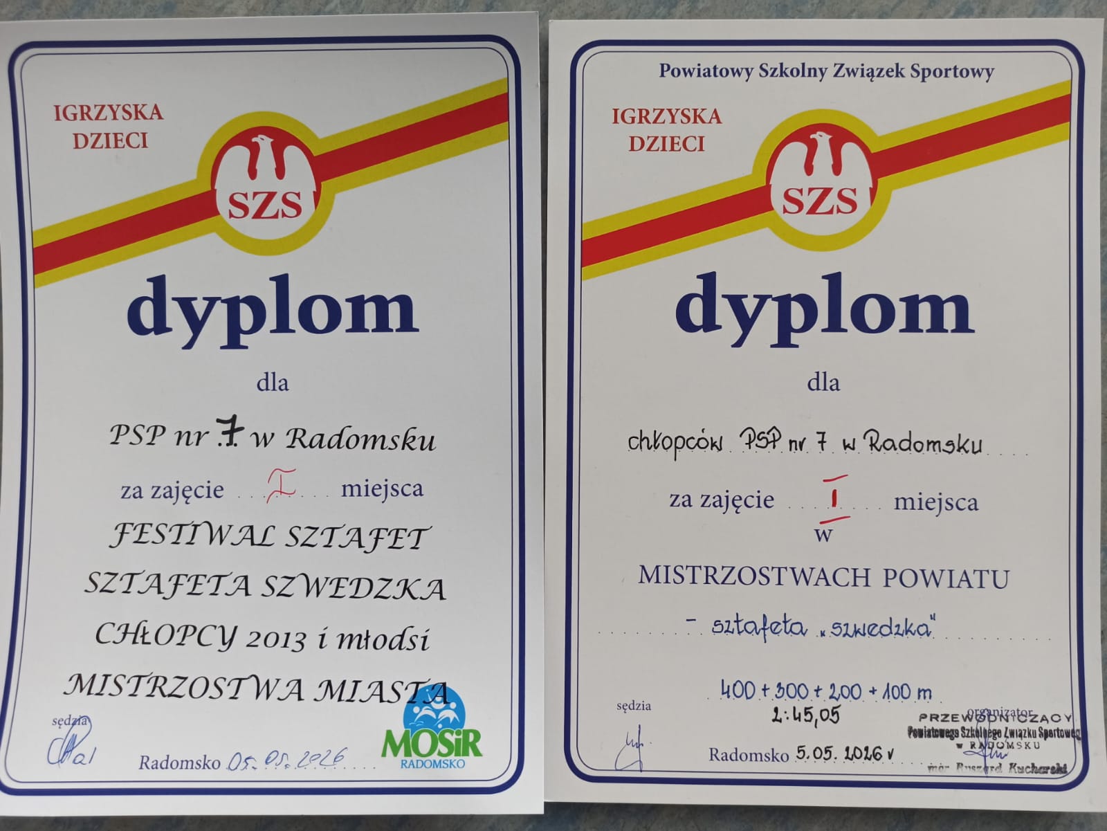 Uczniowie naszej szkoły odnieśli wielkie sukcesy podczas ostatnich zawodów sportowych, które odbyły się 05.05 oraz 07.05.2026 r.! 