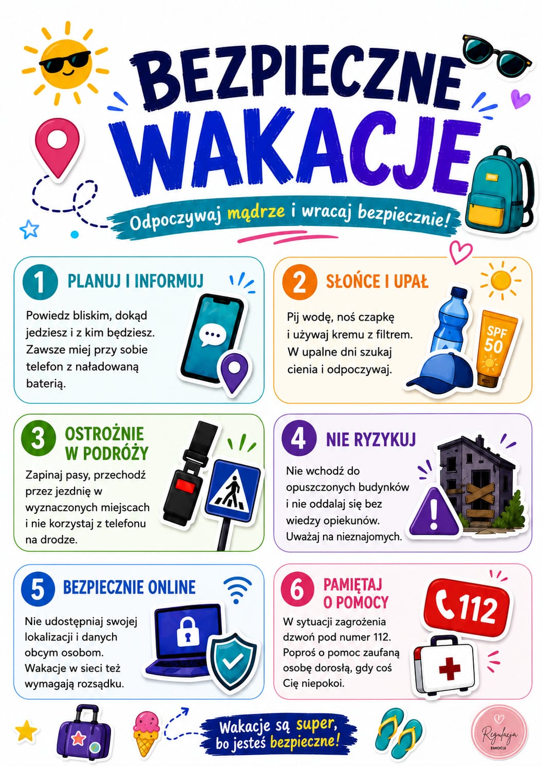 Bezpieczne wakacje to nie tylko ostrożność podczas wypoczynku, ale także troska o siebie i innych