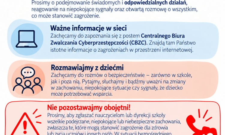 Bezpieczeństwo naszej społeczności szkolnej
